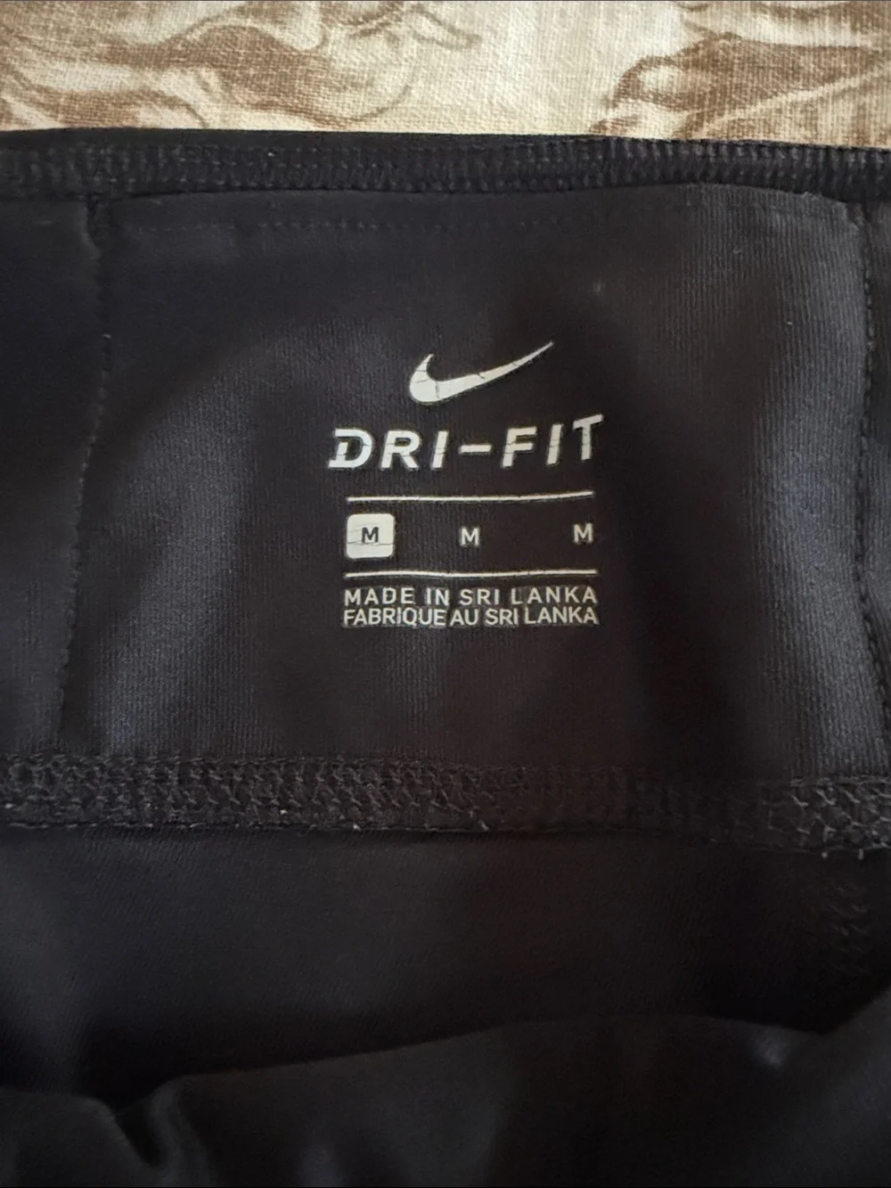 Nike Black Cropped' Performance Leggings with White Swoosh (Medium)